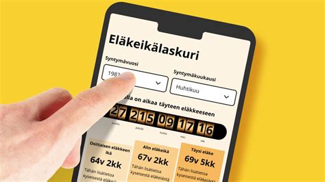 eläkeikä laskuri|Katso laskurista, kuinka kauan eläkepäiviesi alkuun。